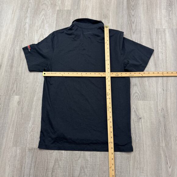 Travis Mathew Polo Shirt Men's Medium Black Solid Golf Golfing Pima Cotton - Picture 9 of 10